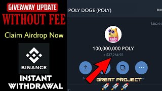 Get this Poly Doge Airdrop for 100 FREE and Listed in CMC OKX Gateio with Live Withdrawal Proof [upl. by Malkah]