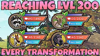 WildCraft  Reaching Lvl 200 ALL TRANSFORMATIONS [upl. by Ycnahc418]