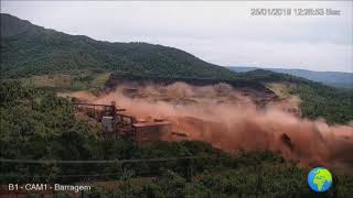 Brumadinho dam collapse footage Brazil [upl. by Cogen11]