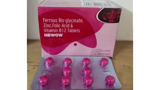 HBWOW Tablets Ferrous Bisglycinate Zinc Folic Acid amp Vitamin B12 Tablets [upl. by Franza]