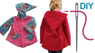 Jacke nähen für Anfänger – DIY Jacke mit Kapuze quotLINAquot [upl. by Adidnac277]