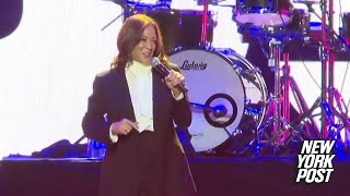 VP Kamala Harris mentions Biden just once during latest appearance [upl. by Trinette680]