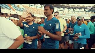 Mc Arun Giri  Hosting Bangalore Marathon 2018 with over 22000 Runners [upl. by Ellinad]