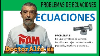 8️⃣ Problemas de ecuaciones ej8 🔧 En una ferretería se venden tornillos en compartiresvivir [upl. by Dnamron]