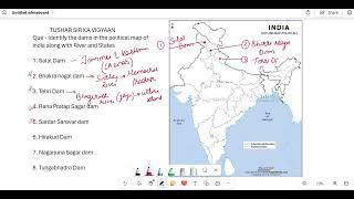 Map Work Important Dams Of India  Class 10  Geography social Science [upl. by Sset]