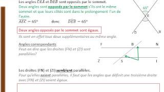 5ème  ANGLES  Opposés par le sommet Correspondants Alternesinternes [upl. by Sremmus]