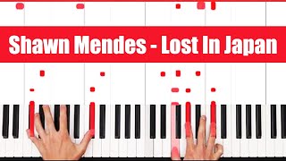 Lost In Japan Shawn Mendes Piano Tutorial Easy Chords [upl. by Windham750]