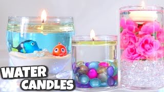 DIY WATER CANDLE  Vase Centerpiece Candles  How To  SoCraftastic [upl. by Tallou330]