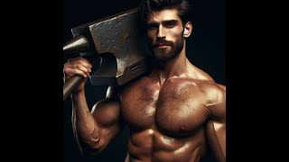 a Handsome Muscular Manly Man Forges Steel to Make Weapons [upl. by Fredkin742]