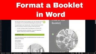 How to Format a Printable Booklet in Word StepbyStep [upl. by Mahon]