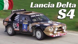 Lancia Delta S4  Epic Jumps Sound amp Actions at San Marino Rally Legend 2017 [upl. by Lothar367]