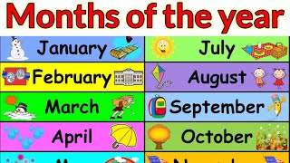 Month name  Months of the year  Month of the year  January February March  Months names for kids [upl. by Ramberg122]