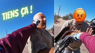 😡BAGARRE AVEC UN VIEUX  IL LE FAIT TOMBER DE SA MOTO   Course Poursuite Accident et Road Rage [upl. by Ermin]