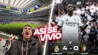 🔥 REAL MADRID 40 OSASUNA 🔥 Así se vivió en el BERNABÉU 9 noviembre 2024 HAT TRICK VINICIUS JR [upl. by Lenka667]