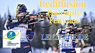 BIATHLON 2023 POURSUITE FEMMES LENZERHEIDE 2023 [upl. by Anayi]