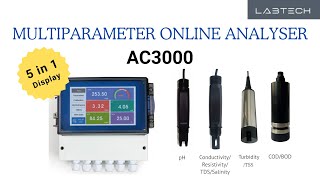 Multiparameter Online Analyser  AC3000  5 in 1 Analyser pHTSSCODBODTemperatureanalyser 5in1 [upl. by Ignatia]