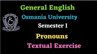 Pronouns Degree sem 1  Grammar Textual Exercises Osmania University [upl. by Lorain]