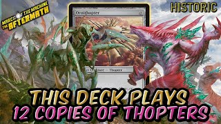 Tarmogoyf Thopter Aggro with 12 COPIES OF THOPTERS  Historic BO3 Ranked  MTG Arena [upl. by Erodroeht]