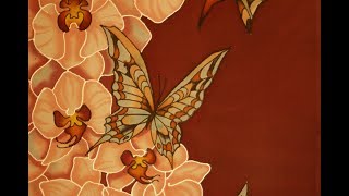 Butterflies on orchids Silk art Seidenmalerei [upl. by Amitie170]