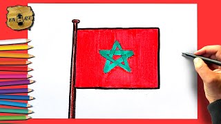 How to draw morocco flag drawing [upl. by Drucy93]