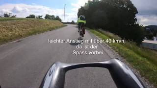 Rasante Fahrt mit dem Rennrad hinter einem EBikefahrer 45kmh [upl. by Ecirpac]