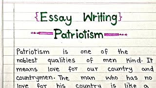 Essay on Patriotism  English Essay writing  Handwriting [upl. by Cornie]