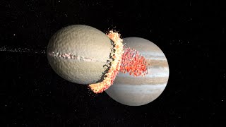 Impact comparison  from a 3cm object to Jupiter SPH simulations [upl. by Crompton610]