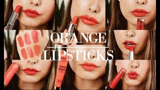 My Favourite Drugstore RED ORANGE  ORANGE Lipsticks [upl. by Stolzer]