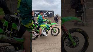 Romain Febvre on his Kawasaki Racing MXGP KX450F race bike Arnhem 2024 kx450 kx450f mxgp 4t [upl. by Jelene]