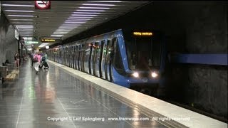 SL Tunnelbana  Metro at Bergshamra station Stockholm Sweden [upl. by Dympha]