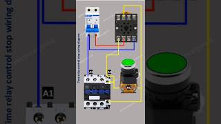 Timer relay wiring  DOL starter motor using timer relay stop circuit [upl. by Gordie]