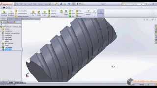 How to create a helical sweep cut in solidworks [upl. by Harli]