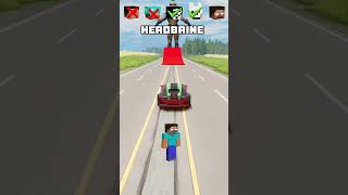 NOOB vs PRO vs HACKER vs HEROBRINE Car jump challenge 😎🚗 shorts beamngdrive [upl. by Cody]