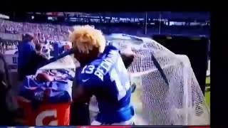 Odell Beckham Jr Kicking Net Fail Giants Lose To Redskins [upl. by Schwenk]