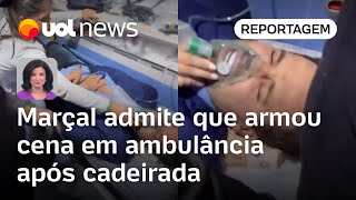 Marçal admite que armou cena em ambulância após cadeirada de Datena veja o vídeo [upl. by Aisenat670]