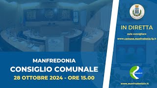 CONVOCAZIONE del CONSIGLIO COMUNALE  Manfredonia 28 OTTOBRE 2024 [upl. by Adkins]