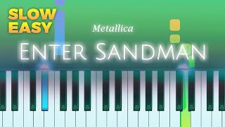 Metallica  Enter Sandman  SLOW EASY Piano TUTORIAL by Piano Fun Play [upl. by Assel474]