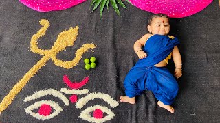 नवरात्री special baby photoshoot at home  Snow’s navratri photoshoot 003  snowandmumma [upl. by Lanny]