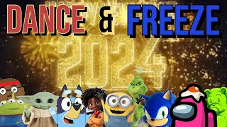 Dance and Freeze 2024  New Year Freeze Dance 2024 Brain Break  New Year Song  PhonicsMan Fitness [upl. by Cerracchio]