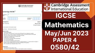 IGCSE MATHS PAPER 4 MayJune 2023  058042  Solved [upl. by Marder]