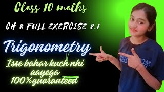 class 10 maths ch 8 Trigonometry full exercise 81 In Hinglish ✅ [upl. by Illac]