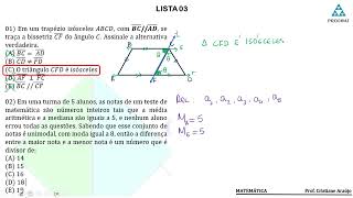 ENA 2025  Lista 03 Q 01 e 02 [upl. by Brynn]