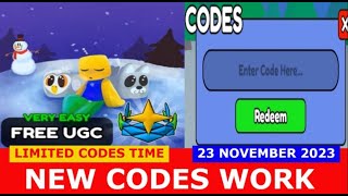 NEW CODES UGC Dont Move AFK ROBLOX  LIMITED CODES TIME  NOVEMBER 23 2023 [upl. by Asereht]