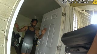 Bodycam Video  Atlanta Police arrest 2 people on murder warrants baby found inside next to guns [upl. by Dnarb]