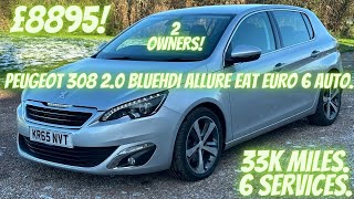 Peugeot 308 20 BlueHDI Allure EAT Euro 6 ss Automatic Low Mileage [upl. by Burford]