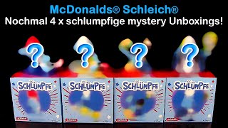 McDonalds ® Schleich ® Schlümpfe ™ 2024  nochmal 4 x mystery Unboxing  Happy Meal ® [upl. by Sheng]