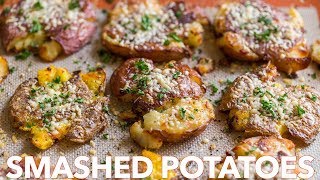 Crispy SMASHED POTATOES  Easy Side Dish [upl. by Pennebaker822]