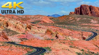 Valley of Fire Scenic Drive 4K  Nevada State Park  Desert Scenic Route [upl. by Alihs]