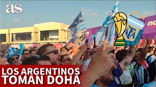 MUNDIAL QATAR 2022  La afición ARGENTINA EUFÓRICA en la ciudad de DOHA  Diario AS [upl. by Chilson]