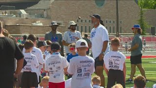 Broncos past present give back at Gridiron Dreams Football Academy [upl. by Aliuqa400]